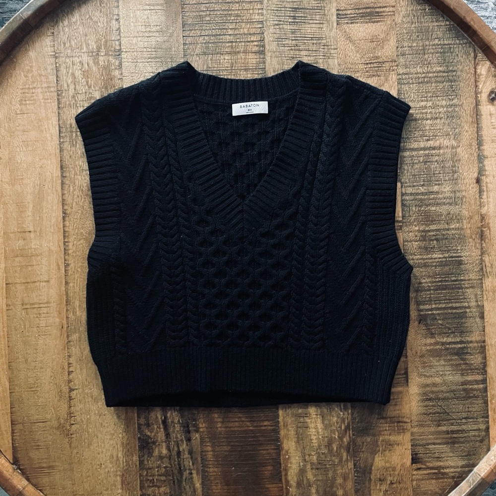 Babaton Black V-Neck Sweater Vest